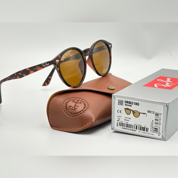 Ray-Ban rb2180 round Lens Classic Tortoise Sunglasses 51-145 - Picture 3 of 12